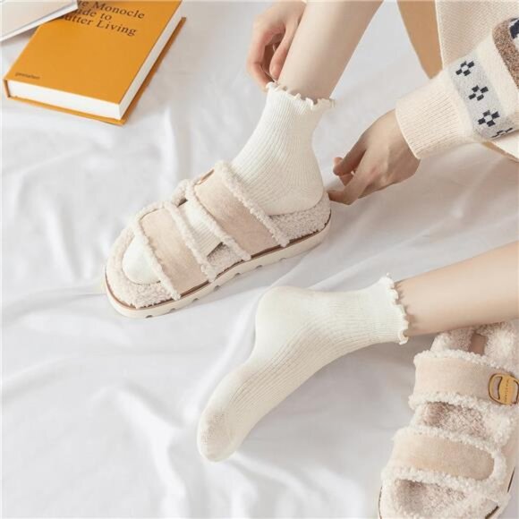 6 Pairs of Ruffle Socks Women, Cute Ruffle Ankle Socks - Picture 6 of 7